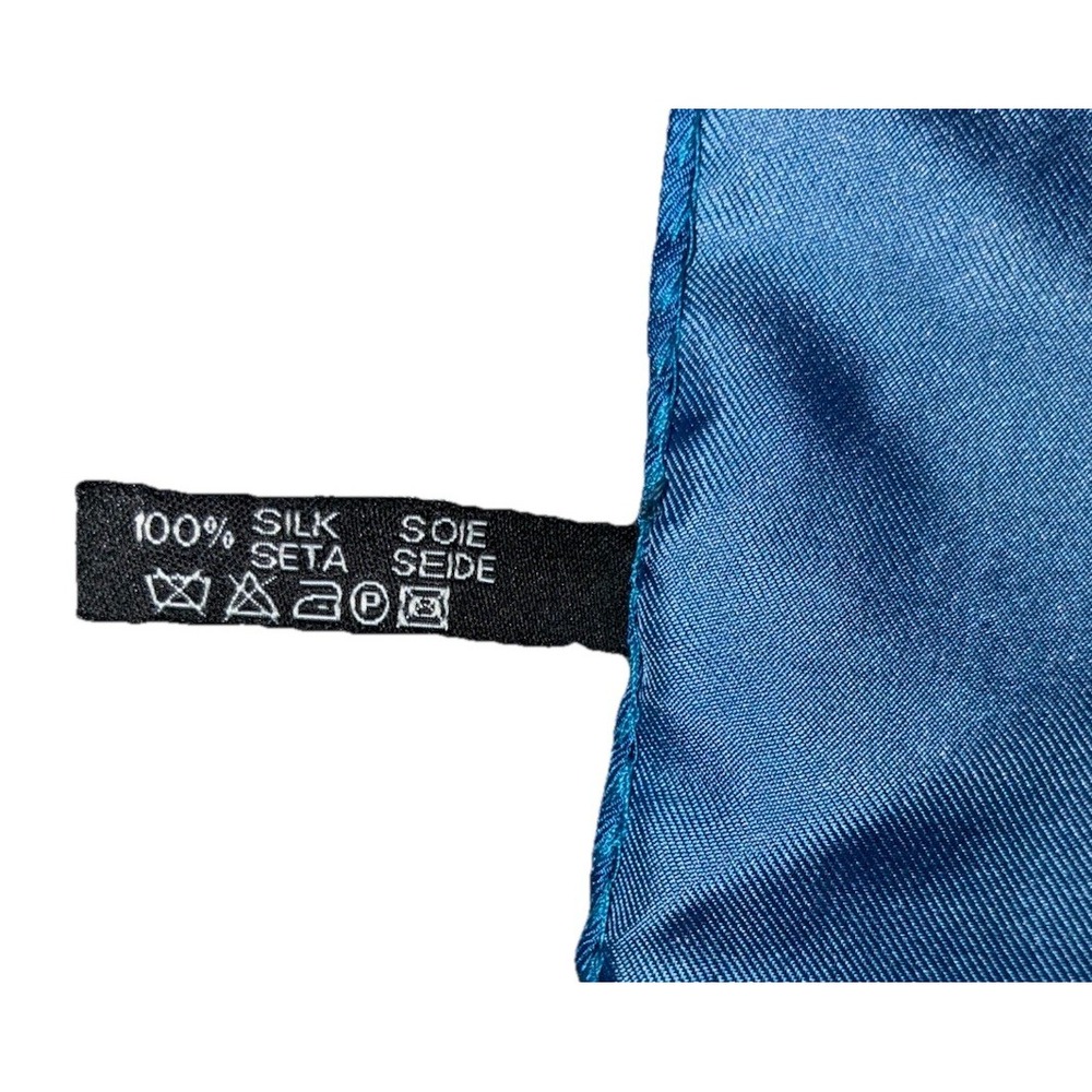 Thalassa‎ Collection Greece Silk Scarf 18x18in Blue Spartan Helmet Print Italy - Picture 5 of 6
